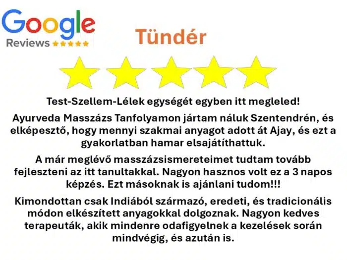 google review-surya ayurvéda-masszázs-tanfolyam_tündér