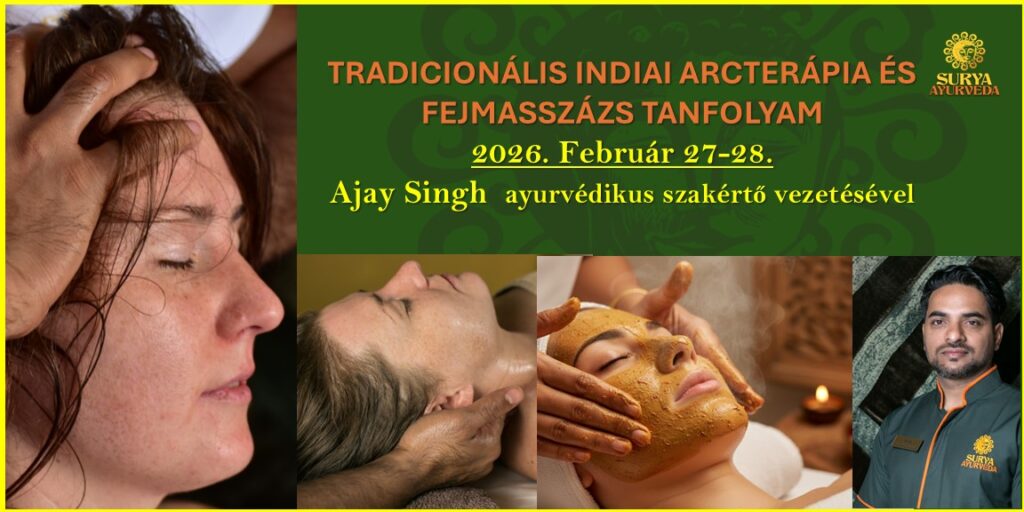 surya-ayurveda-AYURVEDIKUS-ARCTERAPIA-ES-fejmasszazs-tanfolyam-2026.-februar