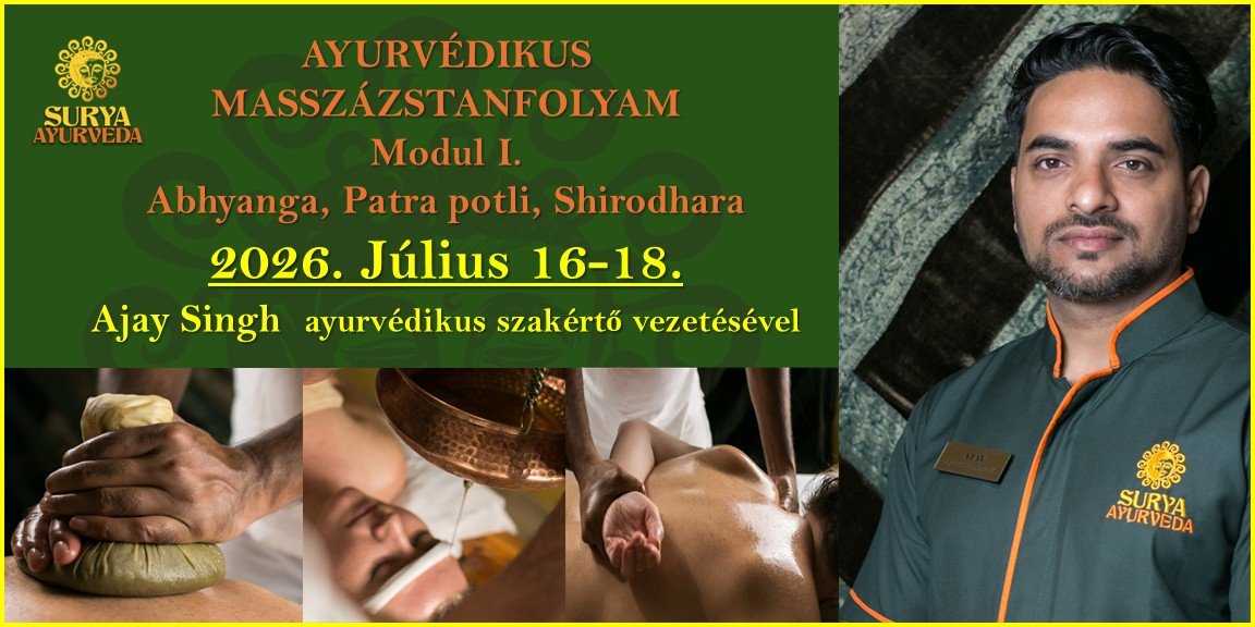 surya-ayurveda-AYURVÉDIKUS-ARCTERÁPIA-ÉS-fejmasszázs-tanfolyam-arcterápia 2026. Július 16-18.